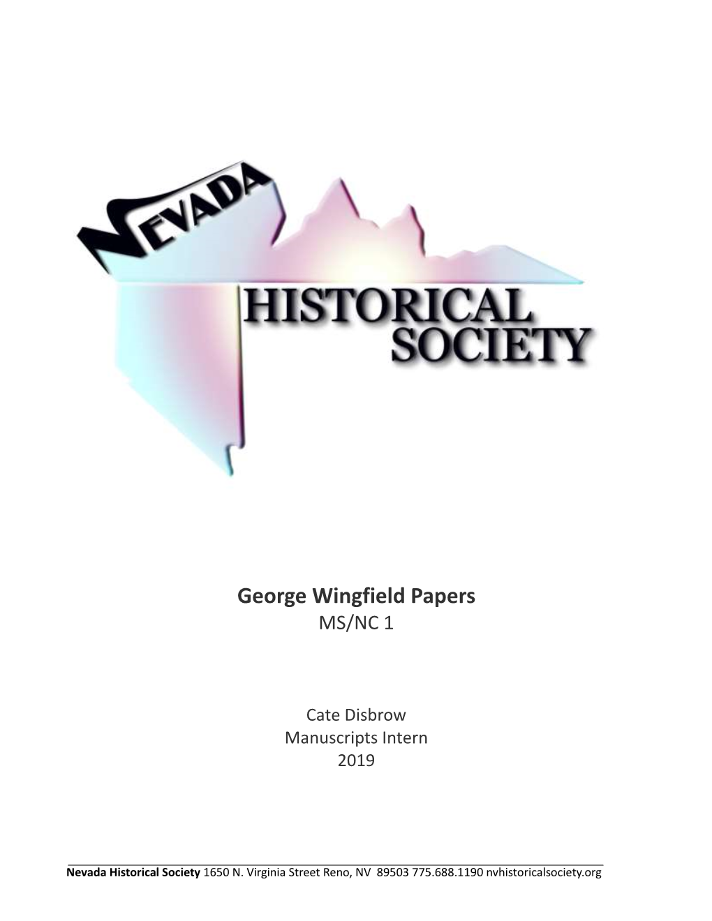 George Wingfield Papers MS/NC 1
