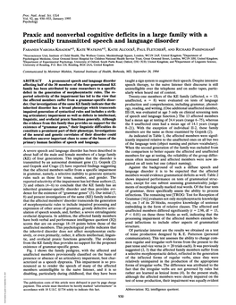 Praxic and Nonverbal Cognitive Deficits in a Large Family with a Genetically