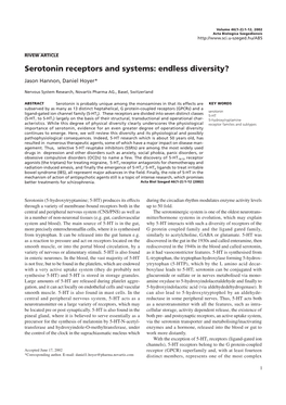 Serotonin Receptors and Systems: Endless Diversity?