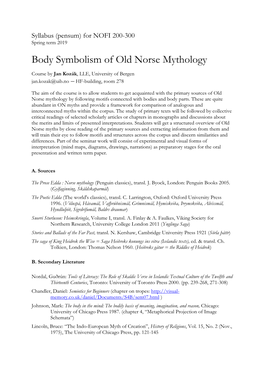 Body Symbolism of Old Norse Mythology
