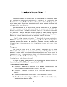 Principal's Report 2016-'17