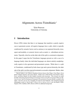 Alignments Across Tsimshianic∗