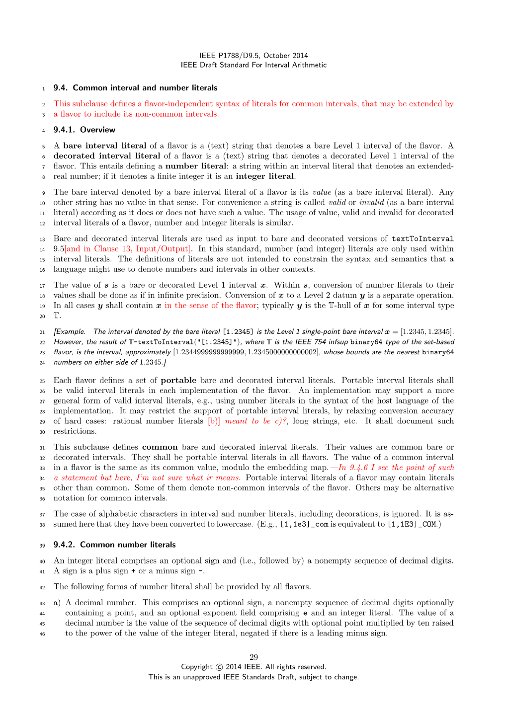 9.4. Common Interval and Number Literals This Subclause