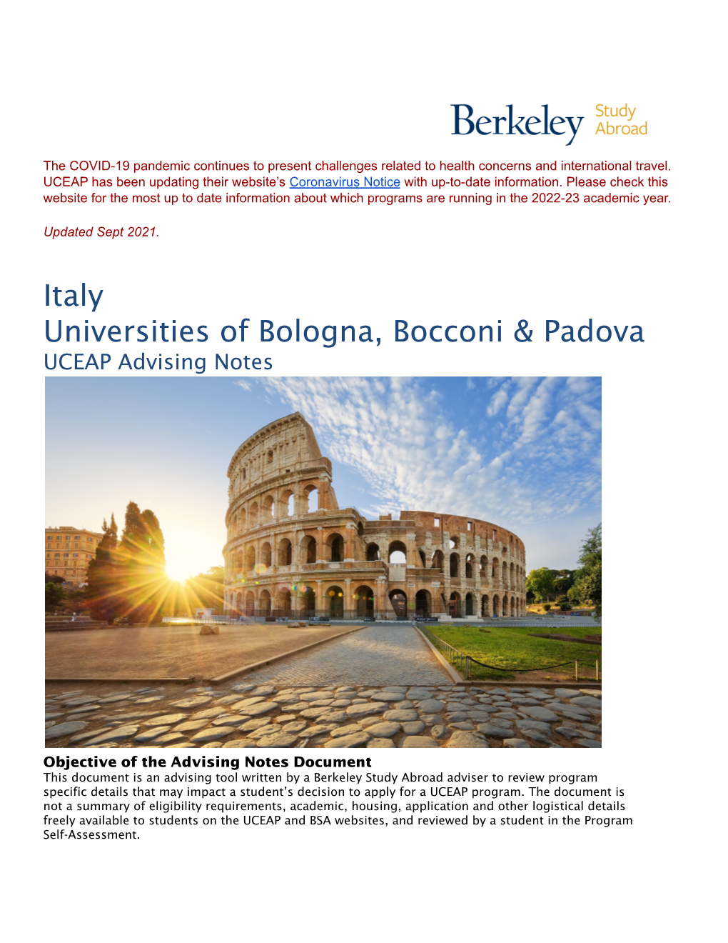 Italy Universities of Bologna, Bocconi & Padova