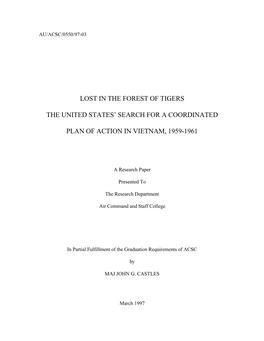 Lost in the Forest of Tigers the United States' Search