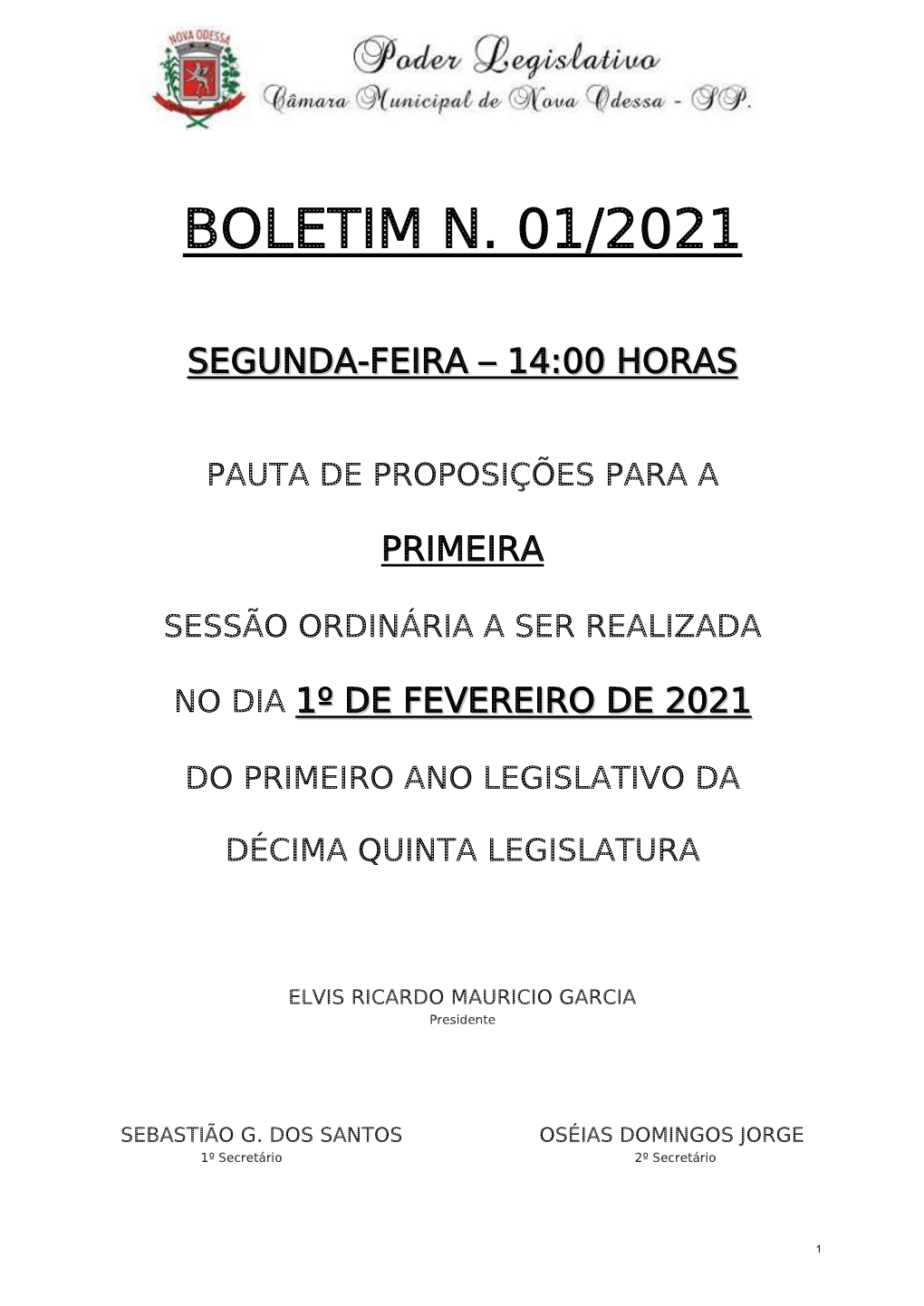 Boletim N. 01/2021