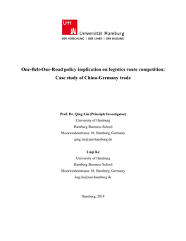 One-Belt-One-Road Policy Implication on Logistics Route Competition: Case Study of China-Germany Trade