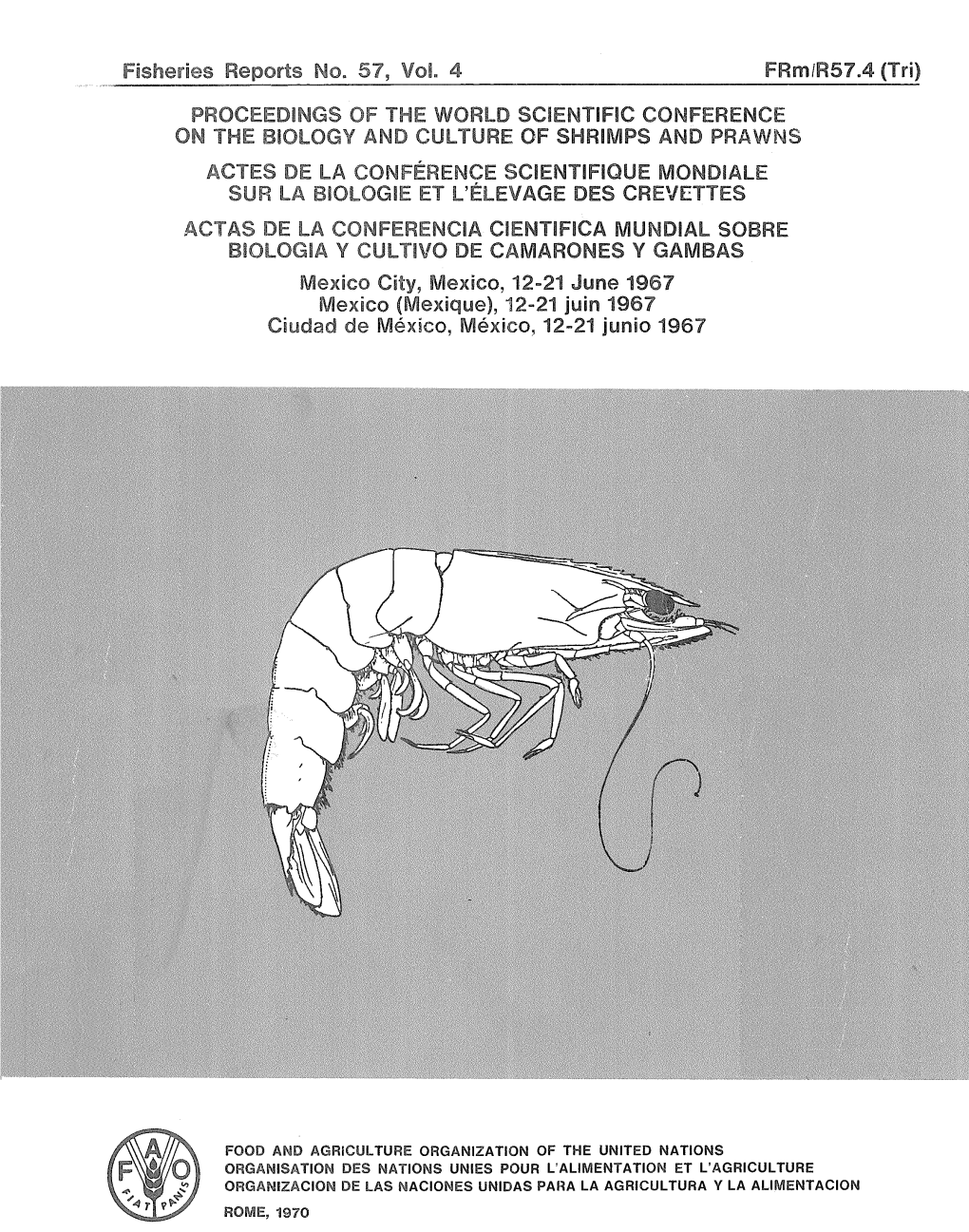 Synopsis of Biological Data on the Pink Shrimp Penaeus Duorarum