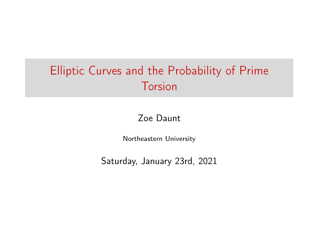 Elliptic Curves and the Probability of Prime Torsion