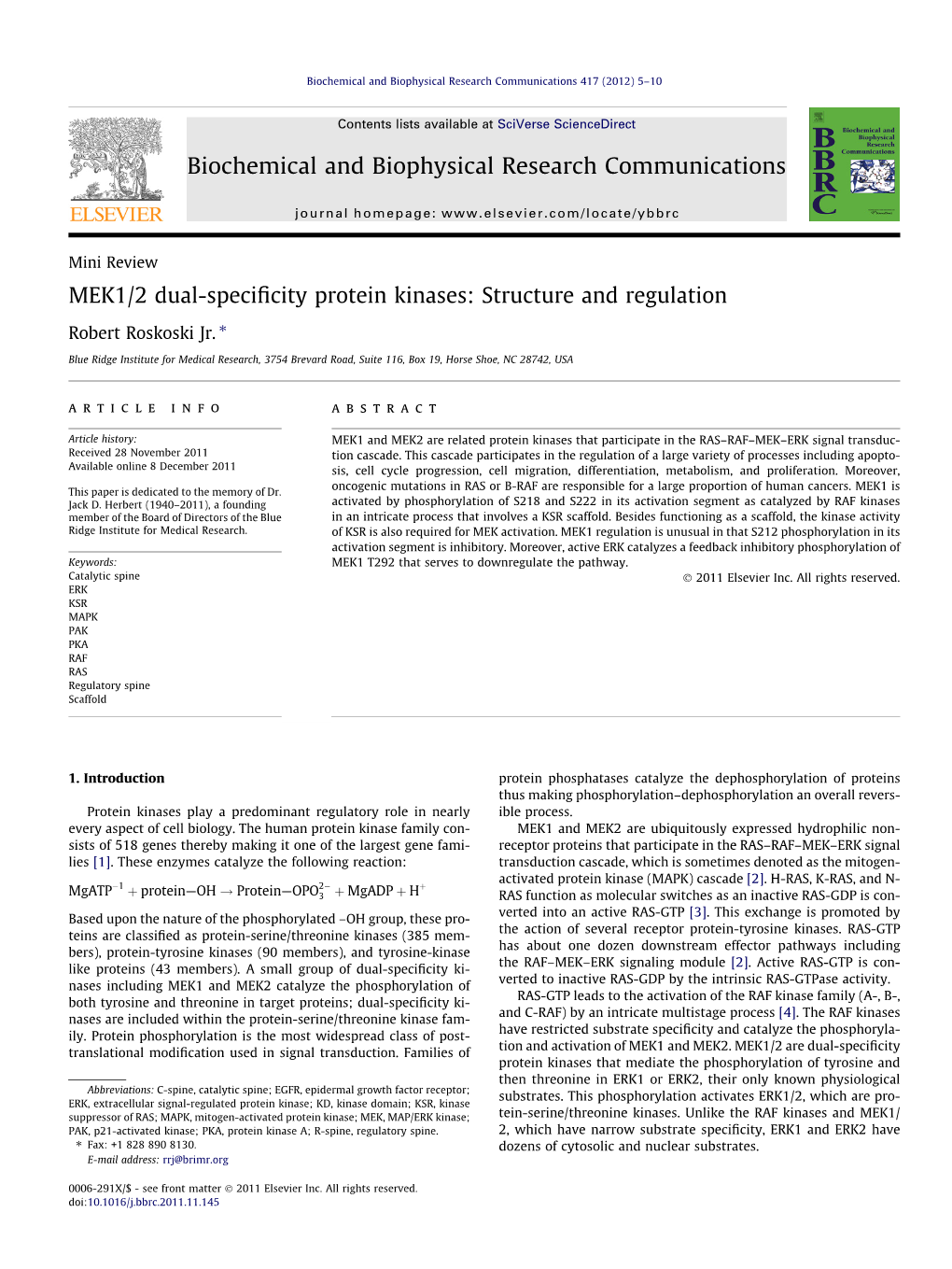 MEK1/2 Dual-Specificity Protein Kinases