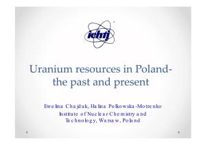 Uranium Resources in Poland‐ the Past and Present