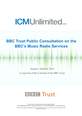 BBC Trust Public Consultation on the BBC's Music Radio Services