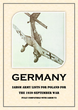 Iabsm Army Lists for Poland for the 1939 September War