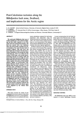 Post-Caledonian Tectonics Along the Billefjorden Fault Zone, Svalbard, and Implications for the Arctic Region