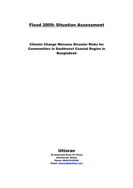 Flood 2009: Situation Assessment Uttaran