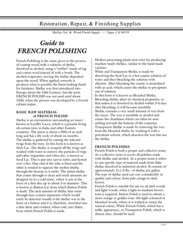 Guide to French Polishing (PDF)