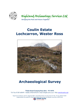 Coulin Estate Lochcarron, Wester Ross Archaeological Survey
