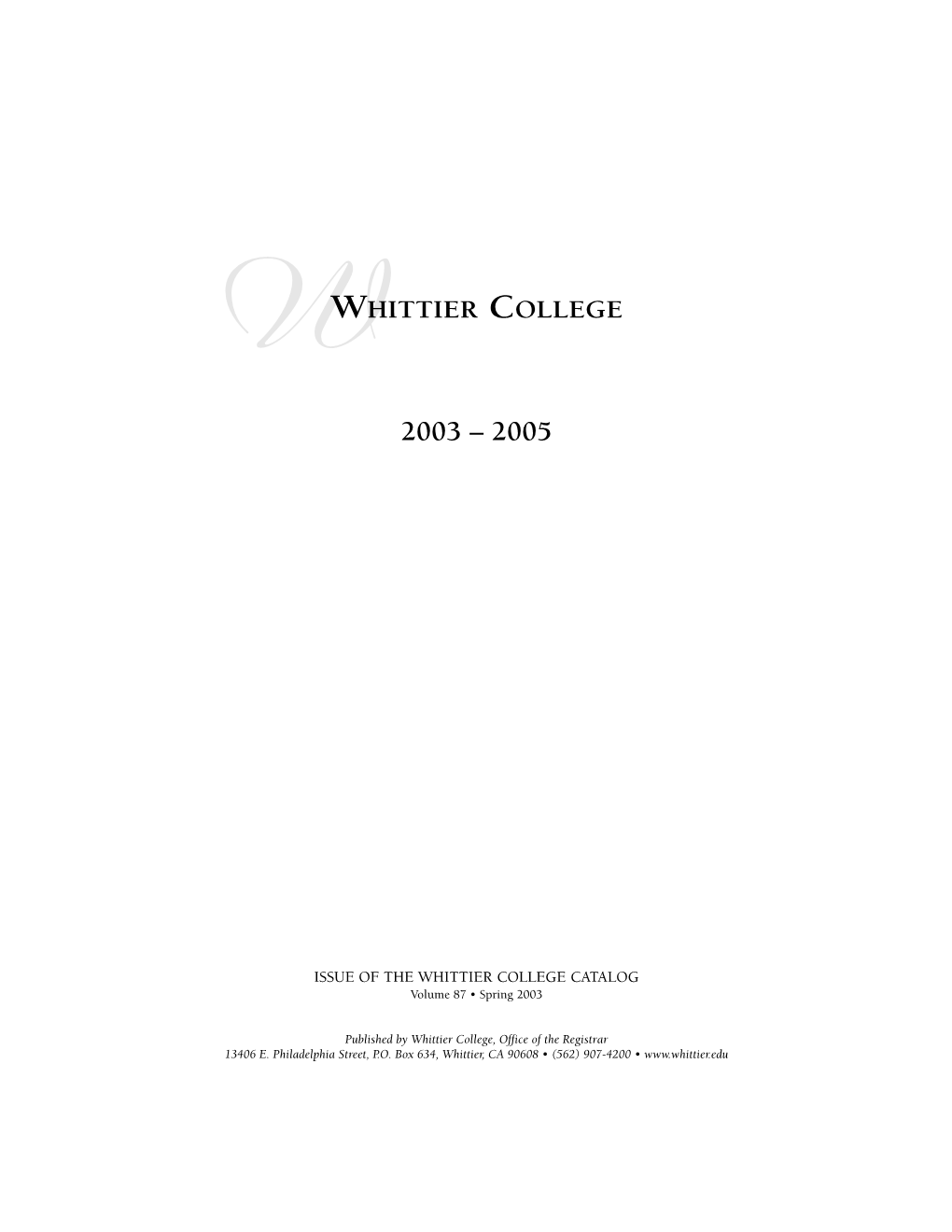 2003-2005 College Catalog