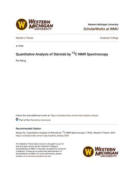 Quantitative Analysis of Steroids by 13 C NMR Spectroscopy