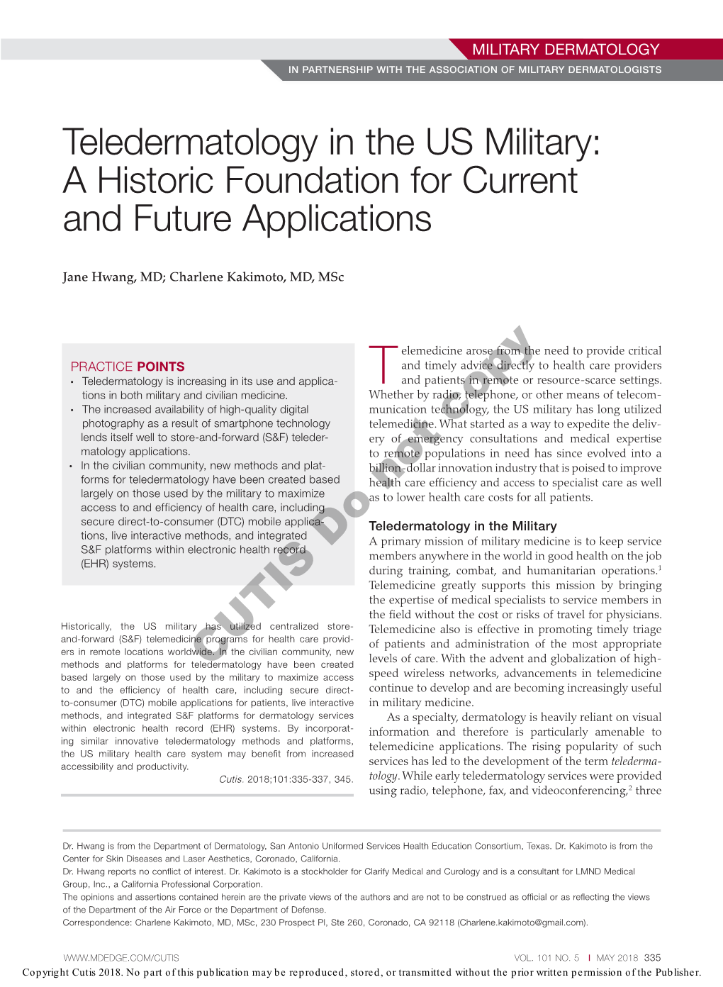 Teledermatology in the US Military: a Historic Foundation for Current and Future Applications