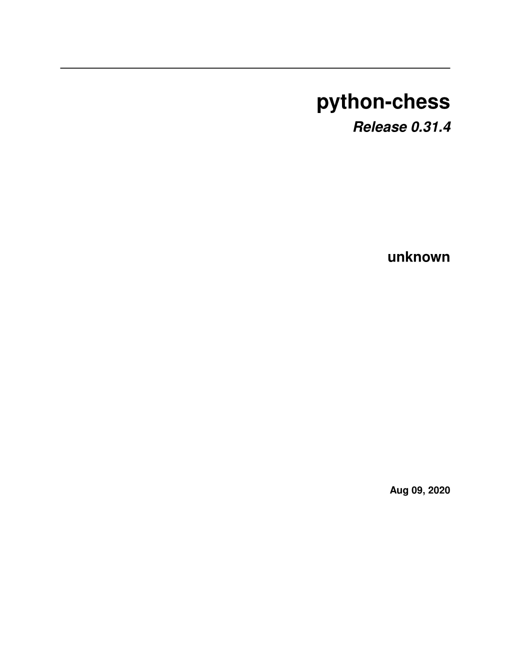Python-Chess Release 0.31.4 Unknown