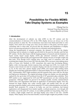 Possibilities for Flexible MEMS: Take Display Systems As Examples