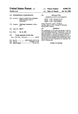 United States Patent [191 [11] Patent Number: 4,940,721 Nevill Et Al