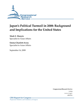 Japan's Political Turmoil in 2008
