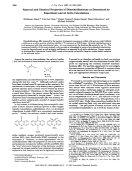 Spectral and Chemical Properties of Dimethyldioxirane As Determined by Experiment and Ab Initio Calculations