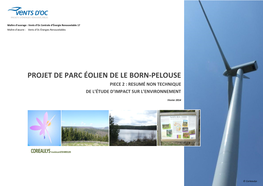 Projet De Parc Éolien De Le Born-Pelouse Piece 2 : Resumé Non Technique De L’Étude D’Impact Sur L’Environnement