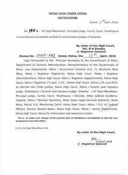 3 Pril, 2018. No. )40 a Sri Sajal Mandilwar, Principal Judge, Family