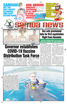 Governor Establishes COVID-19 Vaccine Distribution Task Force