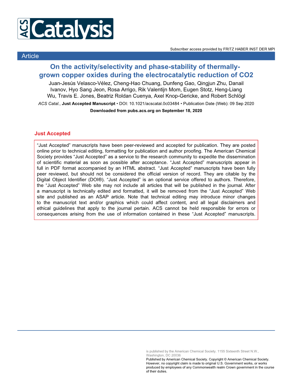 Grown Copper Oxides During the Electrocatalytic Reduction Of