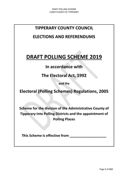 DRAFT POLLING SCHEME 2019 in Accordance with the Electoral Act, 1992