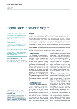 Excimer Lasers in Refractive Surgery