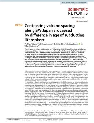 Contrasting Volcano Spacing Along SW Japan Arc Caused by Difference