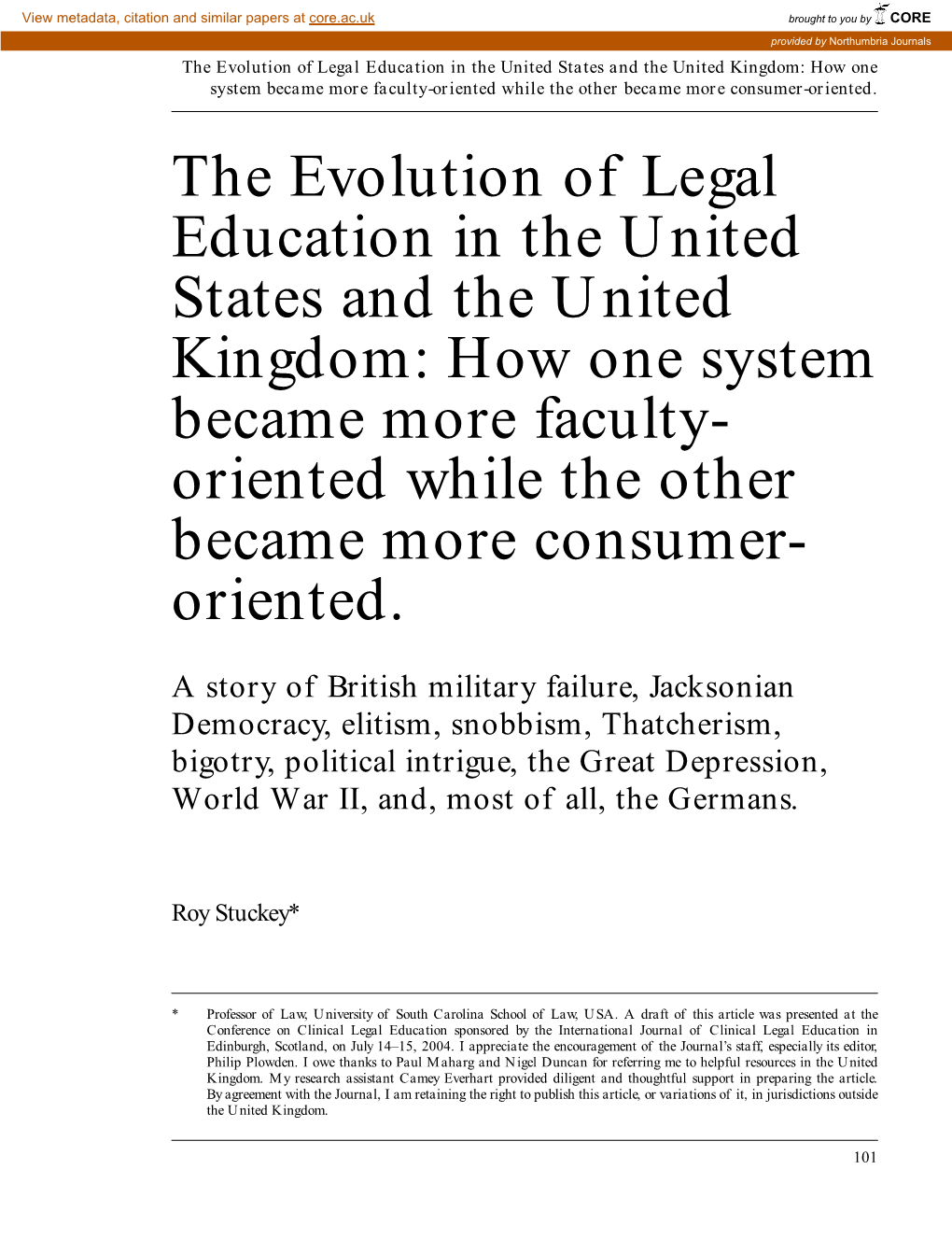 The Evolution of Legal Education in the United States and The