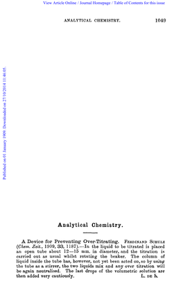 ANALYTICAL CHEMISTRY. 1049 Published on 01 January 1909