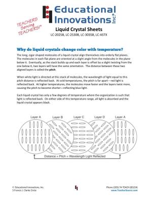 Liquid Crystal Sheets LC-2025B, LC-2530B, LC-3035B, LC-ASTX