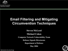 Email Filtering and Mitigating Circumention Techniques