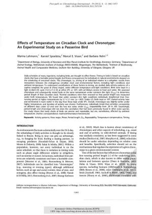 Effects of Temperature on Circadian Clock and Chronotype: an Experimental Study on a Passerine Bird