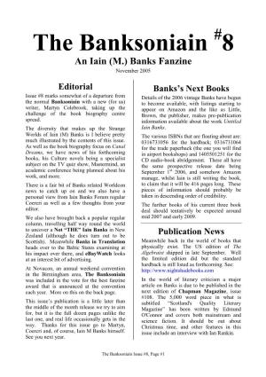 The Banksoniain #8 an Iain (M.) Banks Fanzine November 2005