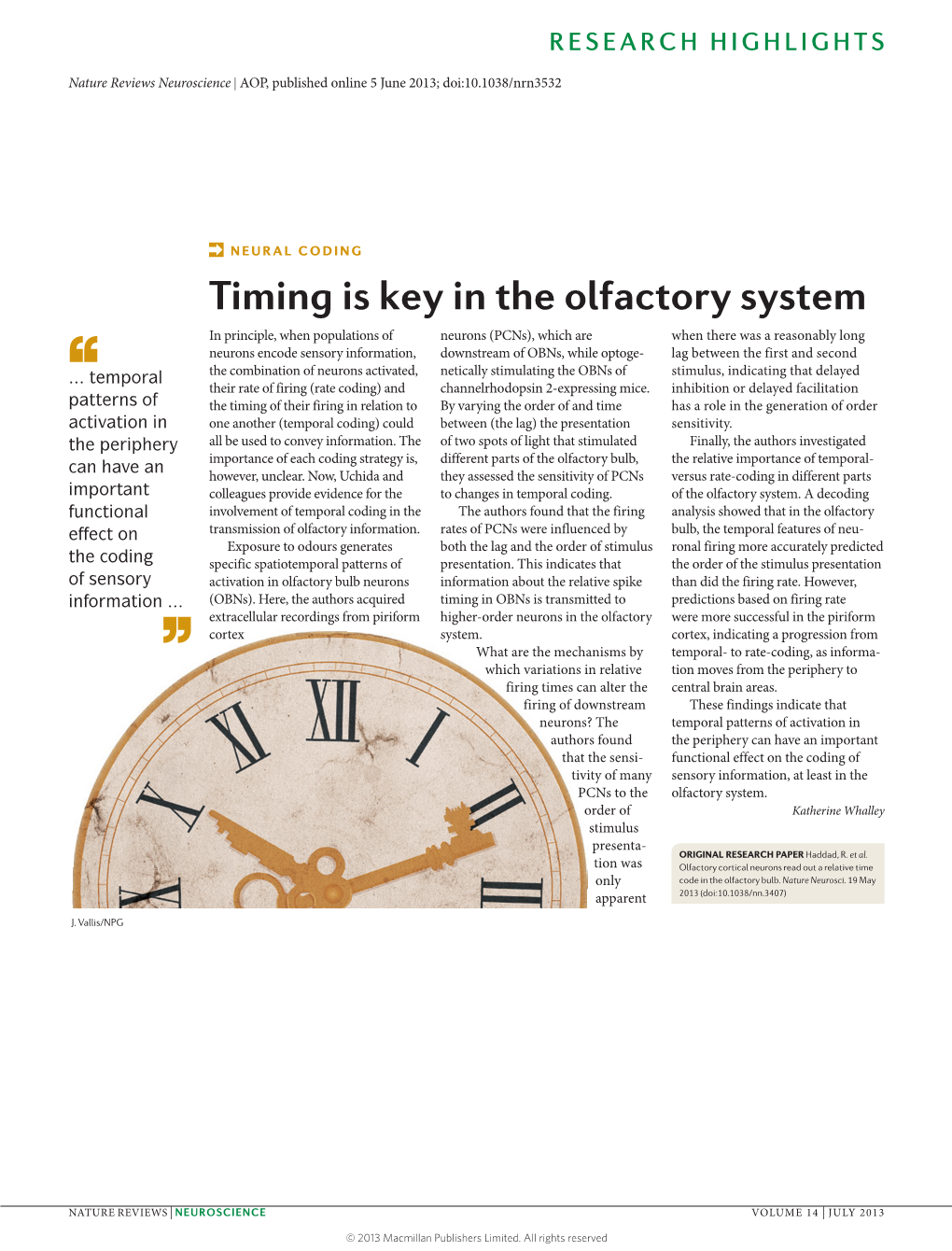 Neural Coding: Timing Is Key in the Olfactory System