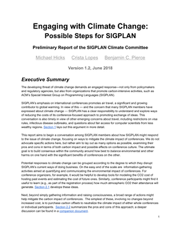 Engaging with Climate Change: Possible Steps for SIGPLAN