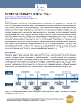 METHODS for REMOTE CLINICAL TRIALS Authors: Jennifer Dahne, Phd and Matthew J