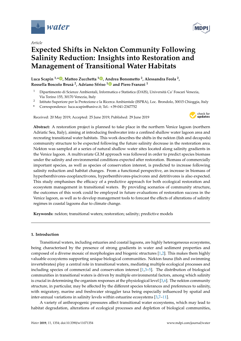 Expected Shifts in Nekton Community Following Salinity Reduction: Insights Into Restoration and Management of Transitional Water Habitats