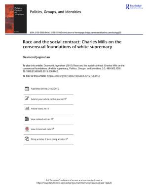 Race and the Social Contract: Charles Mills on the Consensual Foundations of White Supremacy