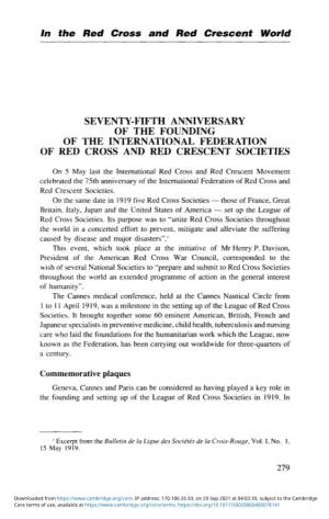 In the Red Cross and Red Crescent World SEVENTY-FIFTH