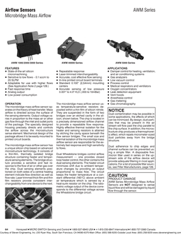 Airflow Sensors AWM Series