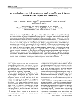 An Investigation of Phyllode Variation in Acacia Verniciflua and A. Leprosa